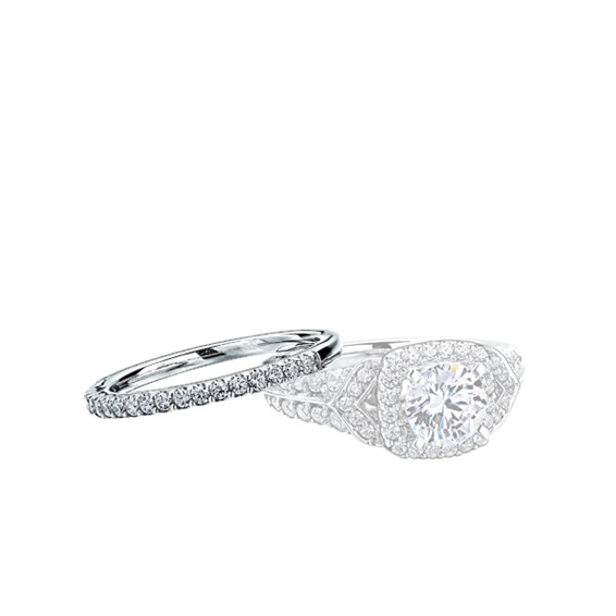 Ladies Matching White Gold 1/4ct tw Daimond Wedding Band (engagement ring s